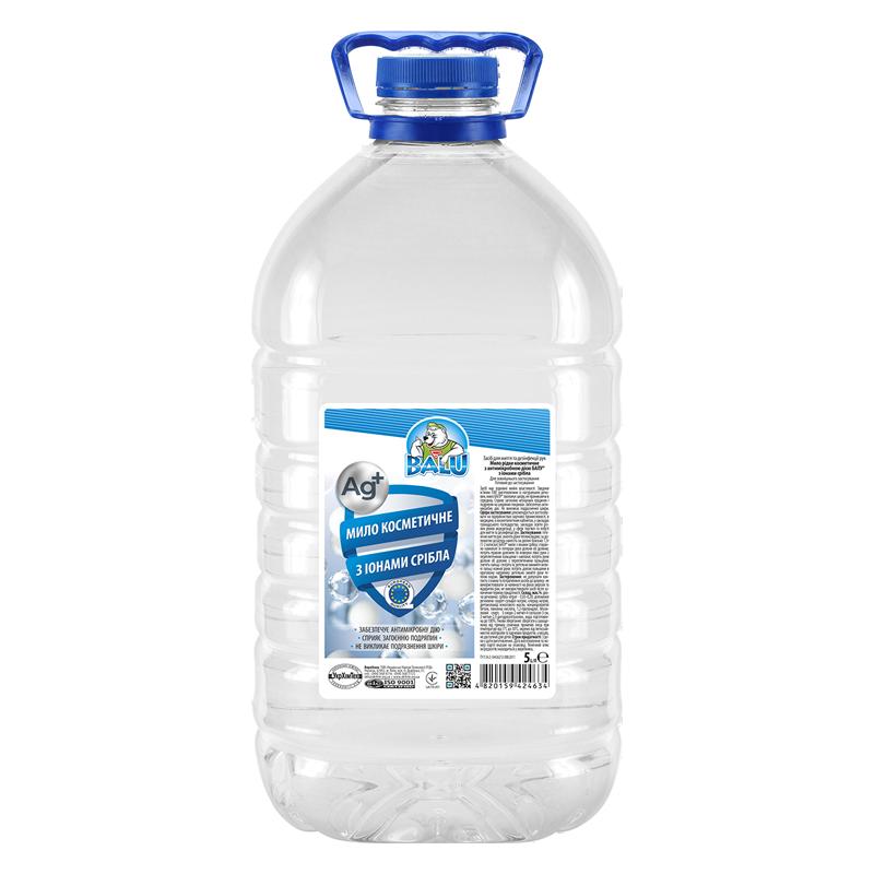 Мило рідке косметичне з іонами срібла BALU® Ag+, пляшка 5кг